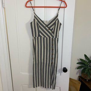 Midi Pinstripe Slip Dress